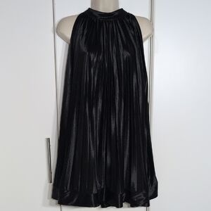 Scarlett Shimmering Black Pleated Mini Dress